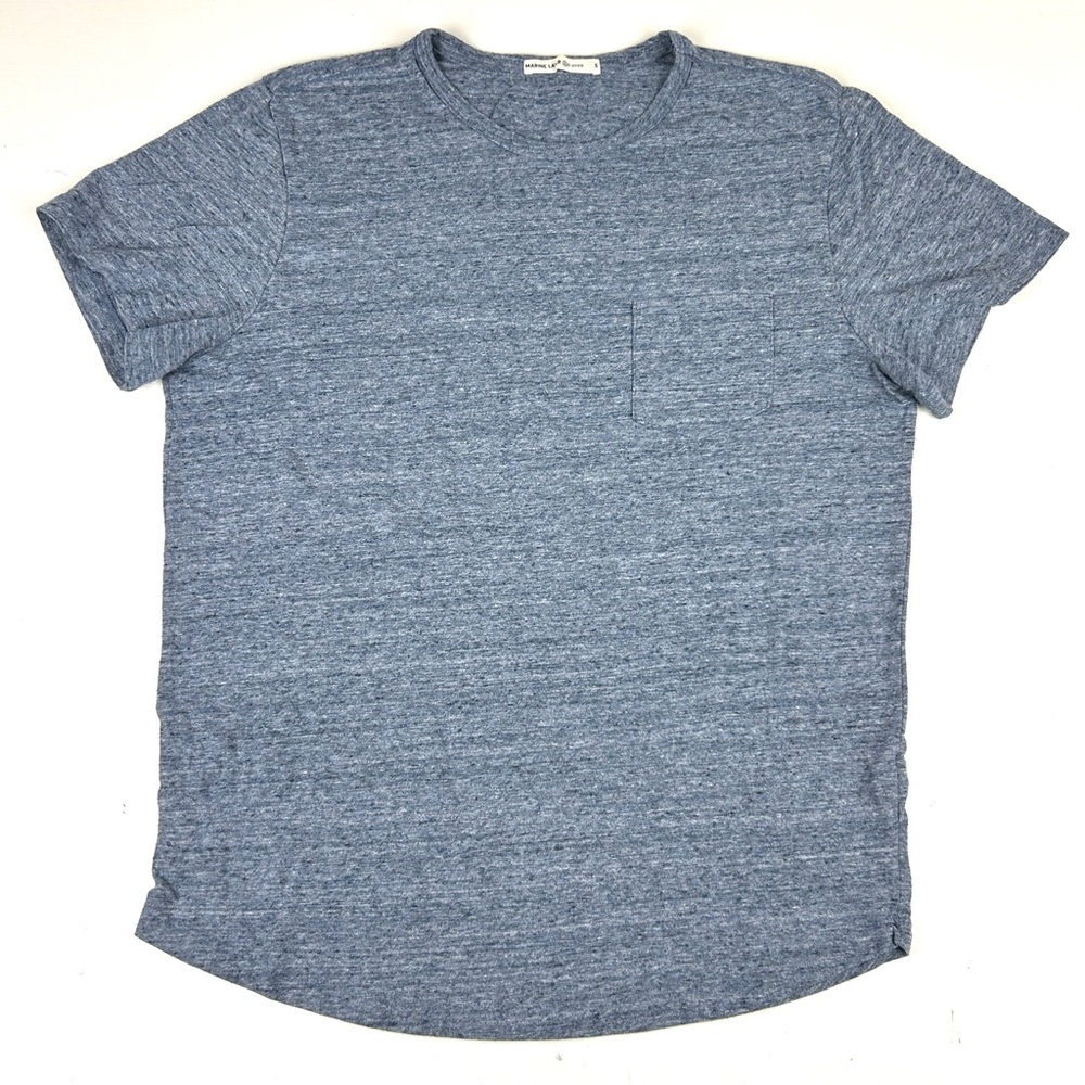 Marine Layer Shirt Mens Small Blue Respun Saddle Hem Pocket Tee Crewneck